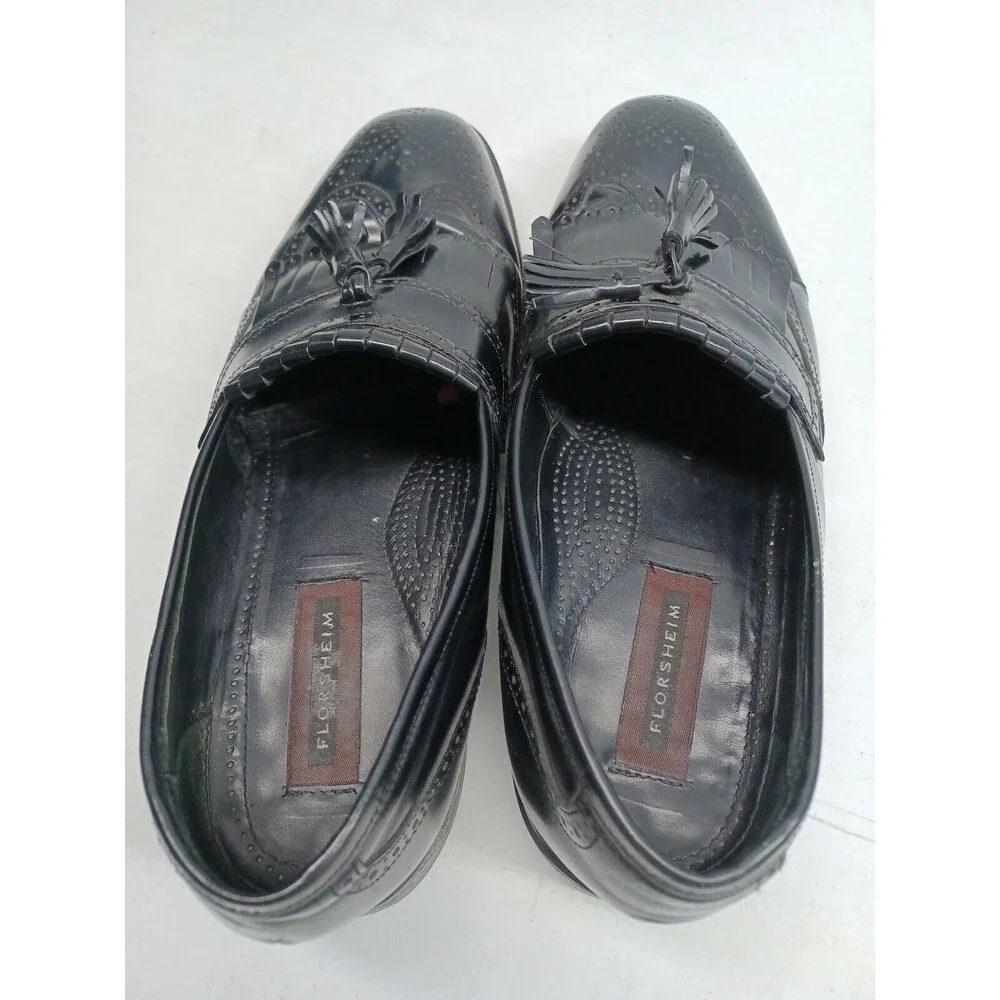 Florsheim Imperial Mens Dress Shoes Wingtip Kiltie Tassel Loafers Black 12M
